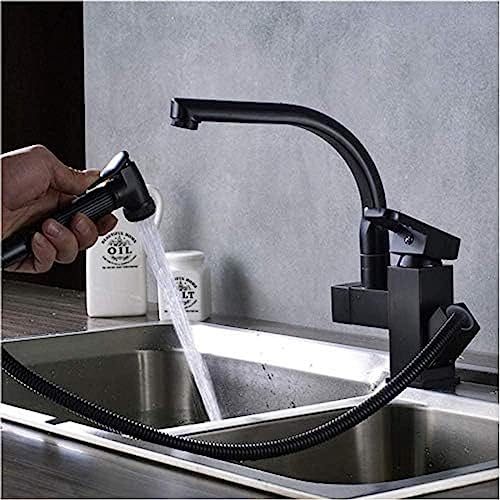 Wasserhahn Küche Wasserhahn Schwarzer Bronze Rotierende Sprinkler Küche Spüle Wasserhahn Deck Montiertes Ausziehen Badezimmer Küche Wasserhahn Verchromt Küchenspüle Spüle Wasserhahn Wasserhahn von ZCHZCS