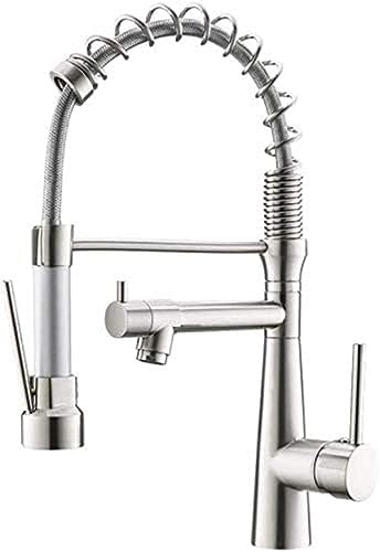 Wasserhahn Küche Wasserhahn Springstil Gebürstet Nickel -Down -Wasserhähne 360 Grad Rotierender Kalter Heißer Spüle Tap Küchenmixer Wasserhahn Küche Wasserhahn Springstil Gebürstet Nickel -Down -Wasserhähne 360 Grad Rotierender Kalter Heißer Spüle Tap Küchenmixer von ZCHZCS