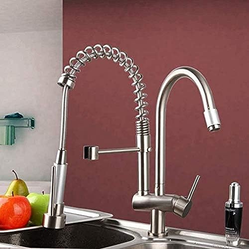 -Wasserhahn Küchenarmatur Gebürstet Nickel Doppelgriff Spray Fließende Messingwasser Küche Drehsprinkler Ziehen Den Wasserhahn Aus Dem Spüle Des Behälters Aus -Wasserhahn Küchenarmatur Gebürstet Nickel Doppelgriff Spray Fließende Messingwasser Küche Drehsprinkler Ziehen Den Wasserhahn Aus Dem Spüle Des Behälters Aus von ZCHZCS
