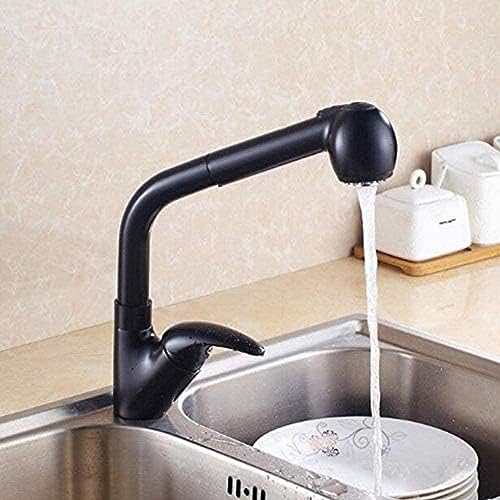 Wasserhahn Küchenarmatur Messing Schwarz 360 Rotierende Küchenspüle Wasserhahn Ausziehen Spray Hoch Rotierende Schwung Düse Wasserhahn Auf Dem Deck Installiert von ZCHZCS