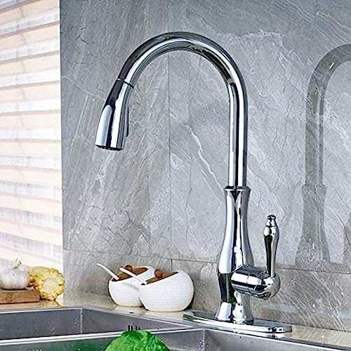 Wasserhahn Küchenarmatur Moderne Chrom-Deck Installation Ein-Griff-Loch Küchenarmatur Wasserhahn Mit Teller von ZCHZCS