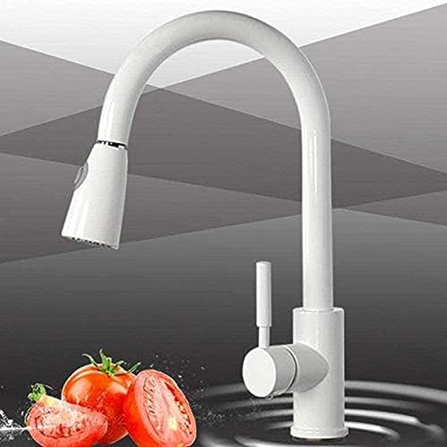 Wasserhahn Küchenarmatur Weiß Ausziehen Küchenspüle Wasserhahn Eingriff Mixer Tippen Sie Auf 360 Rotation Küche Duschhahn Wasserhahn von ZCHZCS