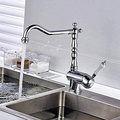 -Wasserhahn Luxus Rotierende Heiße Und Kalte Tap Küchenarmatur Wasserhähne Mixer -Klopfen Ein Hebel Küchenspüle Haken Waschbecken Chrom Messing Wasserhahn von ZCHZCS