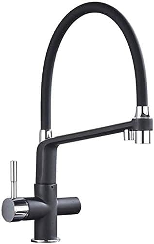 Wasserhahn Mattes Schwarzes Küchenspüle Wasserhahn Reines Wasserfilter Getränke Wasserhahn Wasserhahn Doppelgriff Zwei Wasserhahn Bad Küchenarmatur Heiß Und Kaltkran von ZCHZCS