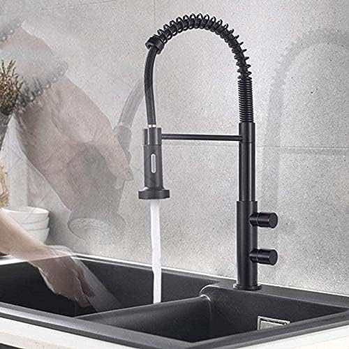 -Wasserhahn Schwarzer Küche Feder Wasserhahn Heiß & Kalte Dual Griff Mixer Tap Pull Down 360 -Grad -Rotation Badezimmerdeck Montiertes Kran -Wasserhahn Schwarzer Küche Feder Wasserhahn Heiß & Kalte Dual Griff Mixer Tap Pull Down 360 -Grad -Rotation Badezimmerdeck Montiertes Kran von ZCHZCS