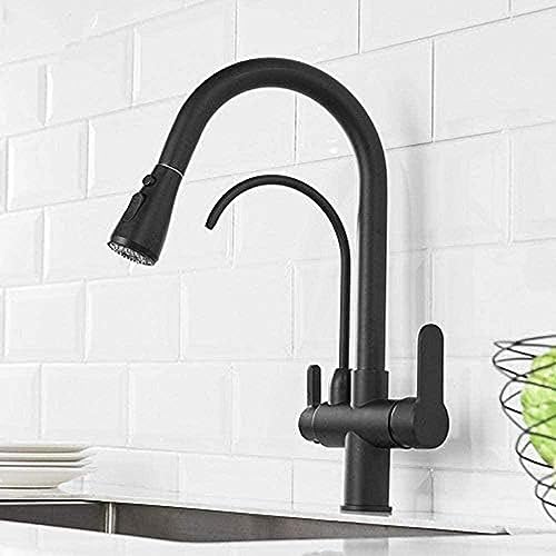 Wasserhahn Schwarzer Küchenarmatur Filter Wasser Waschbecken Wasserhahn Ausziehen Taps Haken Multifunktion Wasserhahn Schwarzer Küchenarmatur Filter Wasser Waschbecken Wasserhahn Ausziehen Taps Haken Multifunktion von ZCHZCS