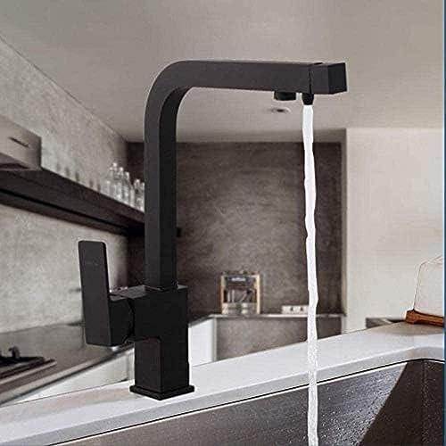 -Wasserhahn Schwarzer Küchenspüle Wasserhahn Wasserhahn Sieben Buchstaben Design 360 Grad Rotierender Wasserreiniger Wasserhahn Doppelgriff Wasserhahn -Wasserhahn Schwarzer Küchenspüle Wasserhahn Wasserhahn Sieben Buchstaben Design 360 Grad Rotierender Wasserreiniger Wasserhahn Doppelgriff Wasserhahn von ZCHZCS