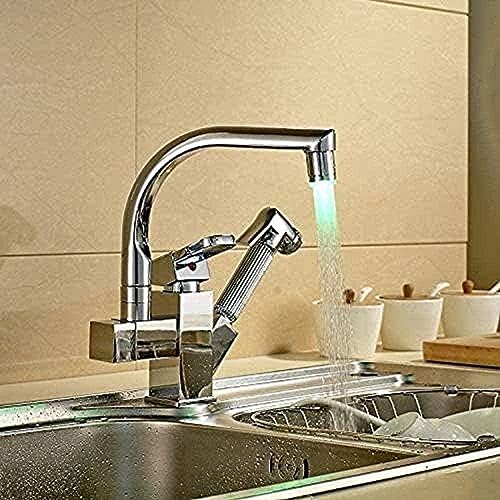 -Wasserhahn -Spüle Waschtisch -Wasserhahn -Wasserhahn LED Wenden Sie Die Farbänderung Poliertes Chrom, Das An Der Plattform Befestigt Ist von ZCHZCS