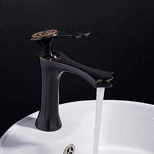 Wasserhahn Vintage Badezimmer Basin Wasserhahn Kupfermaterial Eingriff Badezimmer Waschbecken Wasserhahn Schwarzmischer Tap Deck Montiert von ZCHZCS
