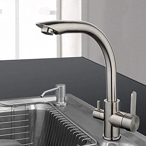 Wasserhahn Wasserfilter Wasserhahn Küche Spüle Wasserhahn Edelstahl Kran Doppelgriff Wasserhahn Heiße Und Kaltes Wasserhahnmixer Silber Wasserhahn Wasserfilter Wasserhahn Küche Spüle Wasserhahn Edelstahl Kran Doppelgriff Wasserhahn Heiße Und Kaltes Wasserhahnmixer Silber von ZCHZCS
