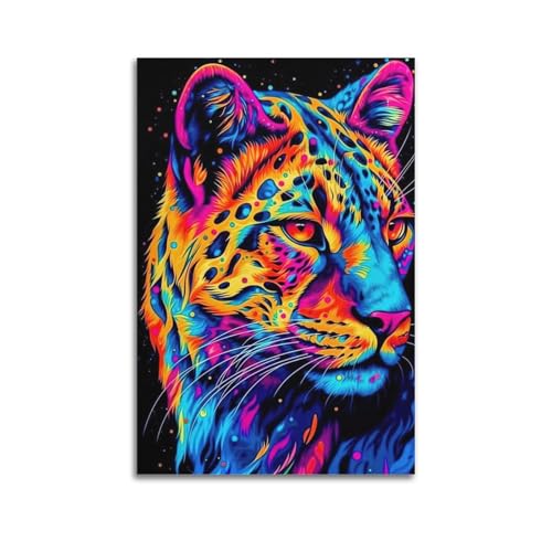 ZCJYMX Einzigartiges Poster, lustiges Tierposter, bunter wilder Leopard, Marvel-Poster, dekorative Malerei, Leinwand, Wandposter für Schlafzimmer, Dekoration und Kunstdruck, moderne Familie, 40 x 60 ZCJYMX Einzigartiges Poster, lustiges Tierposter, bunter wilder Leopard, Marvel-Poster, dekorative Malerei, Leinwand, Wandposter für Schlafzimmer, Dekoration und Kunstdruck, moderne Familie, 40 x 60 von ZCJYMX