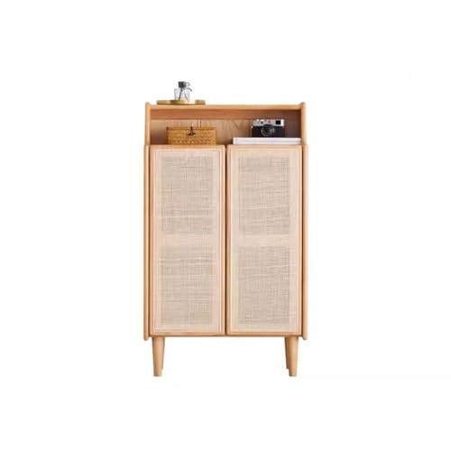 ZCSO Schuhregal, Rattan, Eingang, Schuhschrank, Zuhause, Wohnzimmer, großes Fassungsvermögen, Aufbewahrungsschrank, Massivholz, Schuhschrank mit Ablage, Schuhschrank (65 cm) von ZCSO
