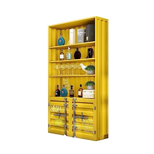 ZCSO Vitrine, Retro-Container, industrieller Wind, kommerzielle Bodenvitrine, Weinregal, mehrschichtige Vitrine, Regal, Raum-Organizer und Aufbewahrung (C) von ZCSO