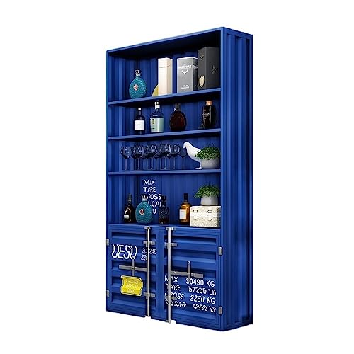 ZCSO Vitrine, Retro-Container, industrieller Wind, kommerzielle Bodenvitrine, Weinregal, mehrschichtige Vitrine, Regal, Raum-Organizer und Aufbewahrung (D) von ZCSO