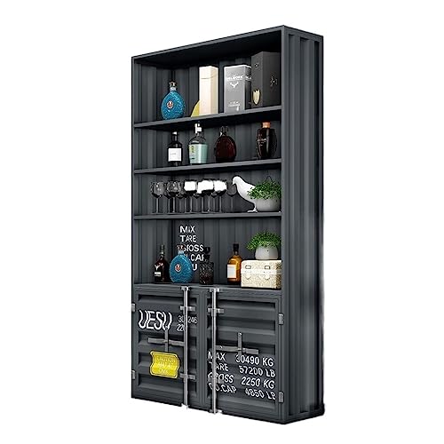 ZCSO Vitrine, Retro-Container, industrieller Wind, kommerzielle Bodenvitrine, Weinregal, mehrschichtige Vitrine, Regal, Raum-Organizer und Aufbewahrung (F) von ZCSO