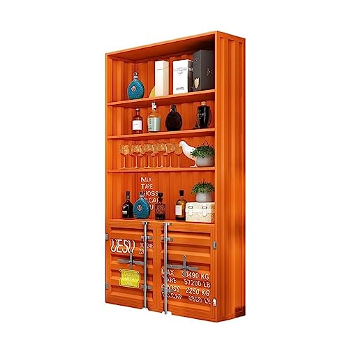 ZCSO Vitrine, Retro-Container, industrieller Wind, kommerzielle Bodenvitrine, Weinregal, mehrschichtige Vitrine, Regal, Raumorganisatoren und Aufbewahrung (B) von ZCSO