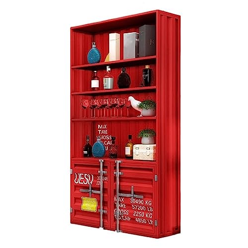 ZCSO Vitrine, Retro-Container, industrieller Wind, kommerzielle Bodenvitrine, Weinregal, mehrschichtige Vitrine, Regal, Raumorganisatoren und Aufbewahrung (E) von ZCSO