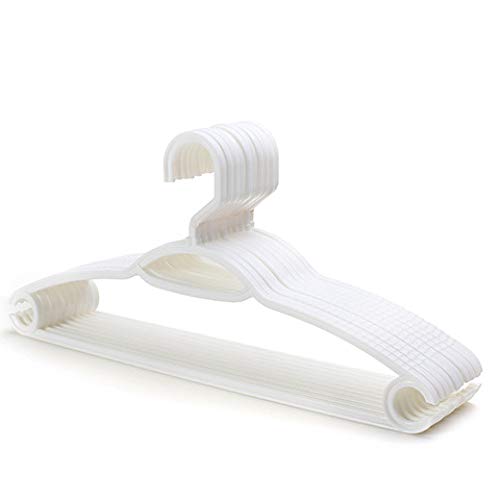 Kleiderbügel Aus Kunststoff Für Erwachsene Mit Anzughosenstange Und Lippen 37 cm Breit (10er-Set),White von ZCXBHD