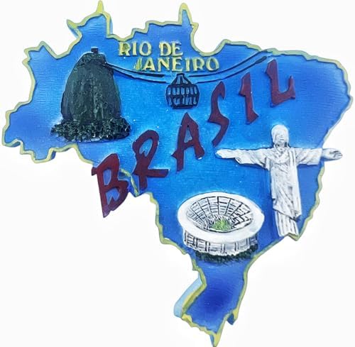 3D Rio de Janeiro Brasilien Kühlschrankmagnet Touristensouvenir Kühlschrankdekoration Magnet handbemalt Handwerk von ZCXCsfp