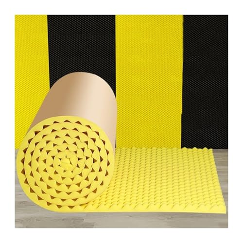 Dämmschalldämmungsschaum, 1 x 5 m, Schalldämmung, Baumwollschaum-Wandpaneel, selbstklebende Akustikplatten für Heimstudio, Rohrmaschine (Gelb, 7 cm dick) von ZCXMNL