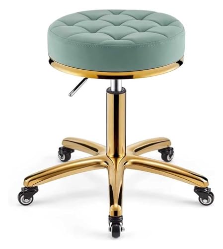 Verstellbarer Sitzhocker Stuhl 360 ° Rolling Rotation Salon Hocker, Rolling Bar Hocker Runder Drehstuhl 330 Lbs Last Schwerer Hydraulischer Hocker Einstellbar 45-60 Cm Metall Titan Gold 5 Krallen Mit von ZCXMNL