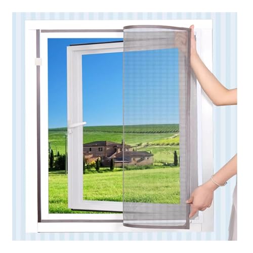 ZCXMNL DGAMHF Magnetisches Fenstergitter for Selbermachen – Wird Mit Magnetklammern Am Fensterrahmen Befestigt – Nach Bedarf Auf Die Gewünschte Größe Zugeschnitten, 65 Größen(90x110cm) von ZCXMNL