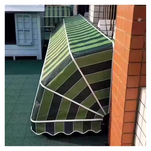 ZCXMNL Französische, Gebogene, Einziehbare Markise, Manuell Faltbares Vordach, Teleskopisch Zusammenklappbar, Dekorativer Sunbrella-Regenschutz for Fenster Und Türen(Green,1.5X0.6X0.6m) von ZCXMNL