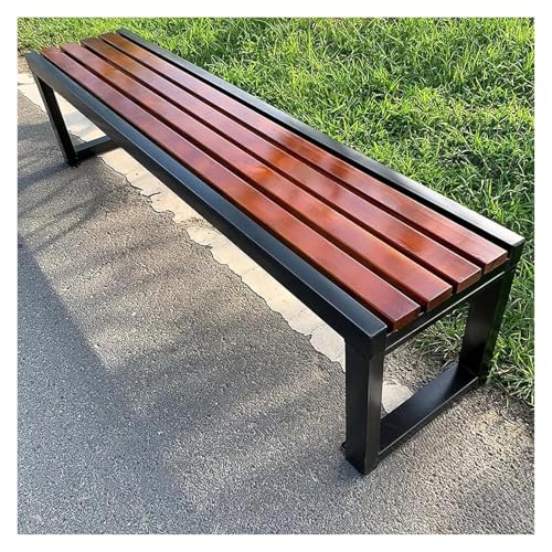 ZCXMNL Gartenbank Aus Holz, 2-3-Sitzer, Bank Aus 100% Akazienholz, Wetterbeständig, Oberfläche Mit Öl Vorbehandelt, Sitzstühle for Veranda, Terrasse Und Park(Black Brown,150x40x45cm) von ZCXMNL