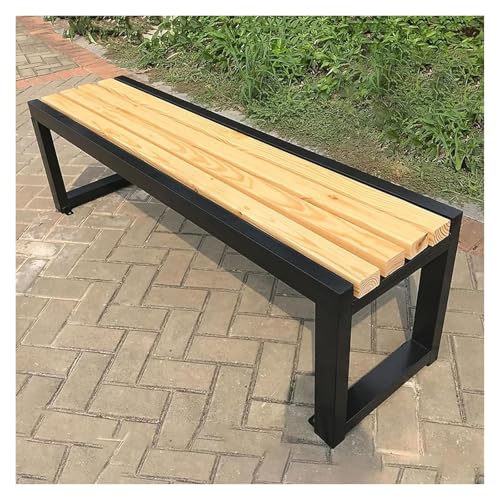 ZCXMNL Gartenbank Aus Holz, 2-3-Sitzer, Bank Aus 100% Akazienholz, Wetterbeständig, Oberfläche Mit Öl Vorbehandelt, Sitzstühle for Veranda, Terrasse Und Park(Black Wood,150x40x45cm) von ZCXMNL