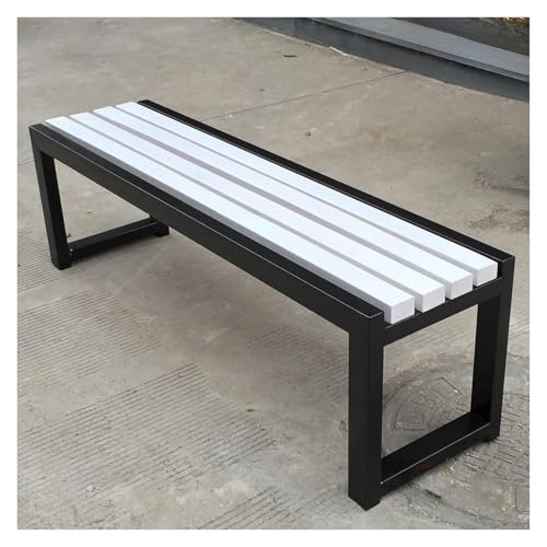 ZCXMNL Gartenbank Aus Holz, 2-3-Sitzer, Bank Aus 100% Akazienholz, Wetterbeständig, Oberfläche Mit Öl Vorbehandelt, Sitzstühle for Veranda, Terrasse Und Park(Black and White,100x40x45cm) von ZCXMNL