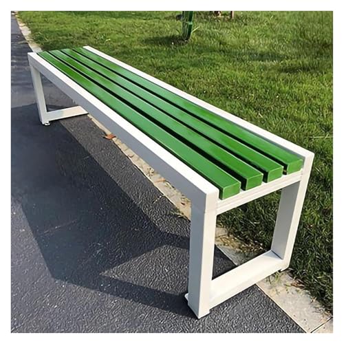 ZCXMNL Gartenbank Aus Holz, 2-3-Sitzer, Bank Aus 100% Akazienholz, Wetterbeständig, Oberfläche Mit Öl Vorbehandelt, Sitzstühle for Veranda, Terrasse Und Park(White Green,150x40x45cm) von ZCXMNL