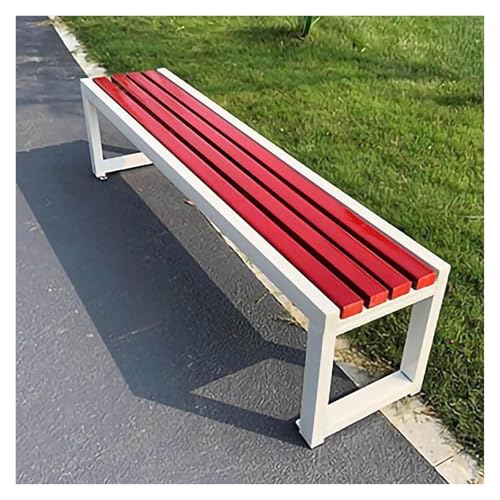 ZCXMNL Gartenbank Aus Holz, 2-3-Sitzer, Bank Aus 100% Akazienholz, Wetterbeständig, Oberfläche Mit Öl Vorbehandelt, Sitzstühle for Veranda, Terrasse Und Park(White Red,100x40x45cm) von ZCXMNL
