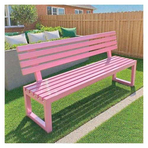 ZCXMNL Gartenbank Aus Holz, 2-3-Sitzer, Wetterbeständig, Oberfläche Mit Öl Vorbehandelt, Sitzstühle for Veranda, Terrasse Und Park(Pink,150x40x80cm) von ZCXMNL
