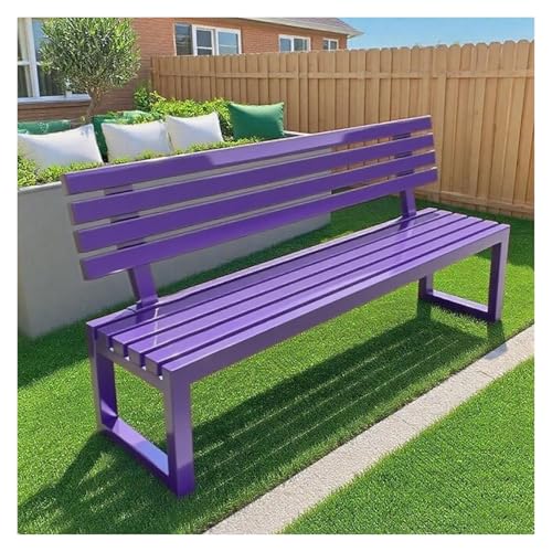 ZCXMNL Gartenbank Aus Holz, 2-3-Sitzer, Wetterbeständig, Oberfläche Mit Öl Vorbehandelt, Sitzstühle for Veranda, Terrasse Und Park(Purple,100x40x85cm) von ZCXMNL