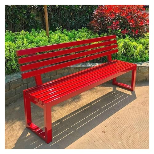 ZCXMNL Gartenbank Aus Holz, 2-3-Sitzer, Wetterbeständig, Oberfläche Mit Öl Vorbehandelt, Sitzstühle for Veranda, Terrasse Und Park(Red,150x40x85cm) von ZCXMNL