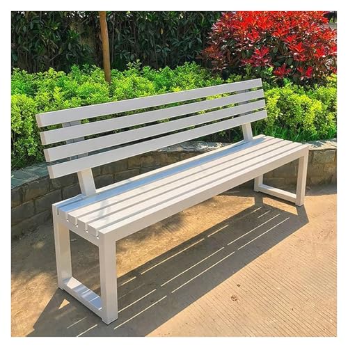 ZCXMNL Gartenbank Aus Holz, 2-3-Sitzer, Wetterbeständig, Oberfläche Mit Öl Vorbehandelt, Sitzstühle for Veranda, Terrasse Und Park(White,150x40x85cm) von ZCXMNL
