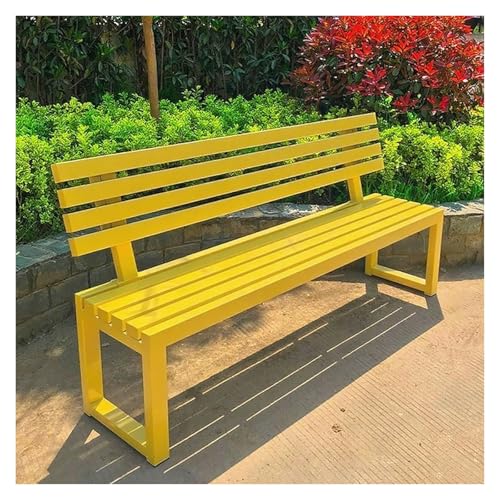 ZCXMNL Gartenbank Aus Holz, 2-3-Sitzer, Wetterbeständig, Oberfläche Mit Öl Vorbehandelt, Sitzstühle for Veranda, Terrasse Und Park(Yellow,120x40x80cm) von ZCXMNL