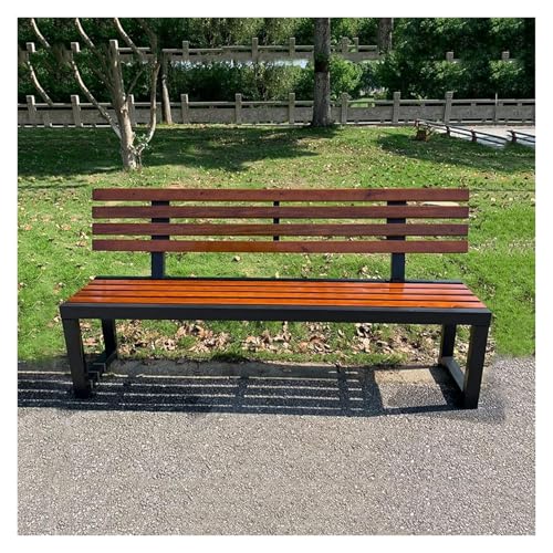 ZCXMNL Gartenbank – Gartenmöbel Pulverbeschichteter Stahl & Holzlatten – Outdoor-Bank 350kg Tragkraft – Outdoor-Möbel Wetterbeständig(Walnut,150x40x80cm) von ZCXMNL