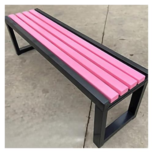 ZCXMNL Gartenbank for Den Außenbereich, Parkbank Aus Metall, Sitzfläche Aus Massivholzlatten Und Verzinktem Rahmen, for Sitzmöbel Im Garten, Veranda, Rasen, Balkon, Hinterhof(Black Pink,120x40x45cm) von ZCXMNL