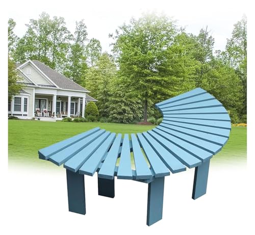 ZCXMNL Halbrunde Gartenbank, Elegante Gartenmöbel Aus Holz Aus Strapazierfähigem Kiefernholz, Sitzbank for Den Außenbereich(Blue) von ZCXMNL