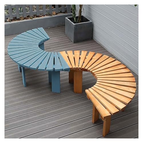ZCXMNL Halbrunde Gartenbank, Elegante Gartenmöbel Aus Holz Aus Strapazierfähigem Kiefernholz, Sitzbank for Den Außenbereich(Blue Wood) von ZCXMNL
