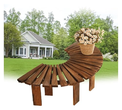 ZCXMNL Halbrunde Gartenbank, Elegante Gartenmöbel Aus Holz Aus Strapazierfähigem Kiefernholz, Sitzbank for Den Außenbereich(Brown) von ZCXMNL