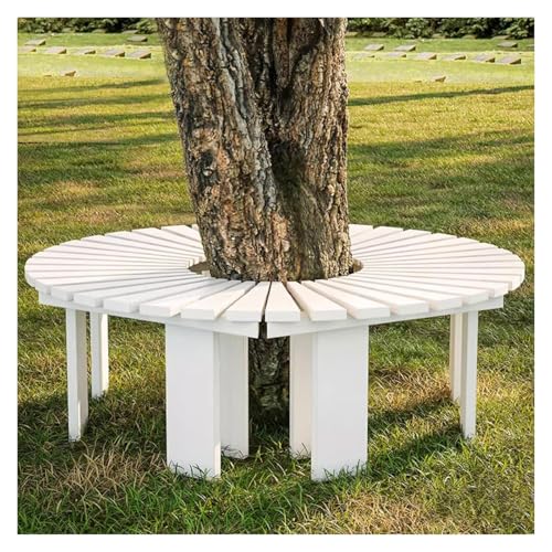 ZCXMNL Halbrunde Gartenbank, Elegante Gartenmöbel Aus Holz Aus Strapazierfähigem Kiefernholz, Sitzbank for Den Außenbereich(White x2) von ZCXMNL