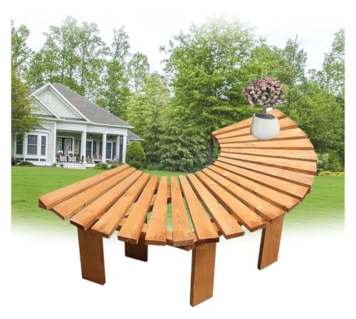 ZCXMNL Halbrunde Gartenbank, Elegante Gartenmöbel Aus Holz Aus Strapazierfähigem Kiefernholz, Sitzbank for Den Außenbereich(Wood) von ZCXMNL