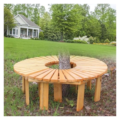 ZCXMNL Halbrunde Gartenbank, Elegante Gartenmöbel Aus Holz Aus Strapazierfähigem Kiefernholz, Sitzbank for Den Außenbereich(Wood x2) von ZCXMNL