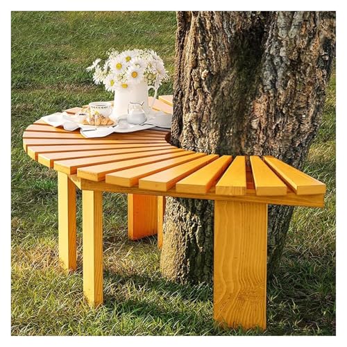 ZCXMNL Halbrunde Gartenbank, Elegante Gartenmöbel Aus Holz Aus Strapazierfähigem Kiefernholz, Sitzbank for Den Außenbereich(Yellow) von ZCXMNL