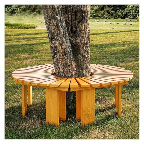 ZCXMNL Halbrunde Gartenbank, Elegante Gartenmöbel Aus Holz Aus Strapazierfähigem Kiefernholz, Sitzbank for Den Außenbereich(Yellow x2) von ZCXMNL