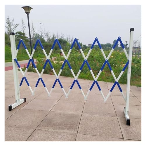 ZCXMNL Industrielles erweiterbares Sicherheitstor Industrial Expandable Metal Barricade, Mobile Safety Barrier Gate Retractable Traffic Fence with Caster for Outdoor Road Garage Construction(1.2x9m) von ZCXMNL