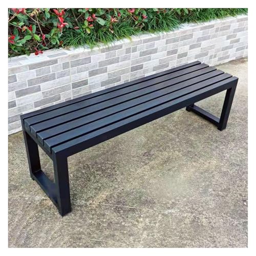 ZCXMNL Möbel Gartenbank Outdoor Holz 100% Massivholz Extra Dicke Kronenbank Balkon Terrassenmöbel(Black,100x40x45cm) von ZCXMNL