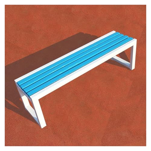 ZCXMNL Möbel Gartenbank Outdoor Holz 100% Massivholz Extra Dicke Kronenbank Balkon Terrassenmöbel(Blue White,120x40x45cm) von ZCXMNL
